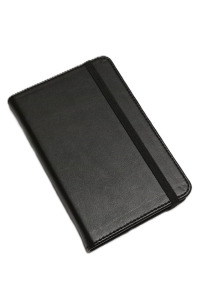 9x14 Termo Deri Çizgili Cep Boy Defter (Siyah)