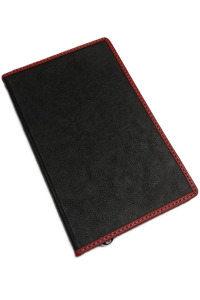 13x21 Termo Deri Kapak Kenar Biyeli Çizgili Defter (Kırmızı)