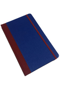 13x21 Çift Parçalı Keten Bez Kapak Çizgili Defter (Bordo-Lacivert)
