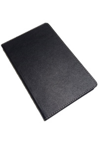 13x21 Sunni Deri Kapak Kenar Gümüş Yaldızlı Çizgili Defter(Lacivert)