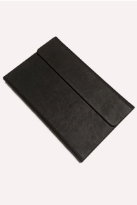 13x21 Termo Deri Kapak Mıklepli Model Çizgili Defter (Siyah)